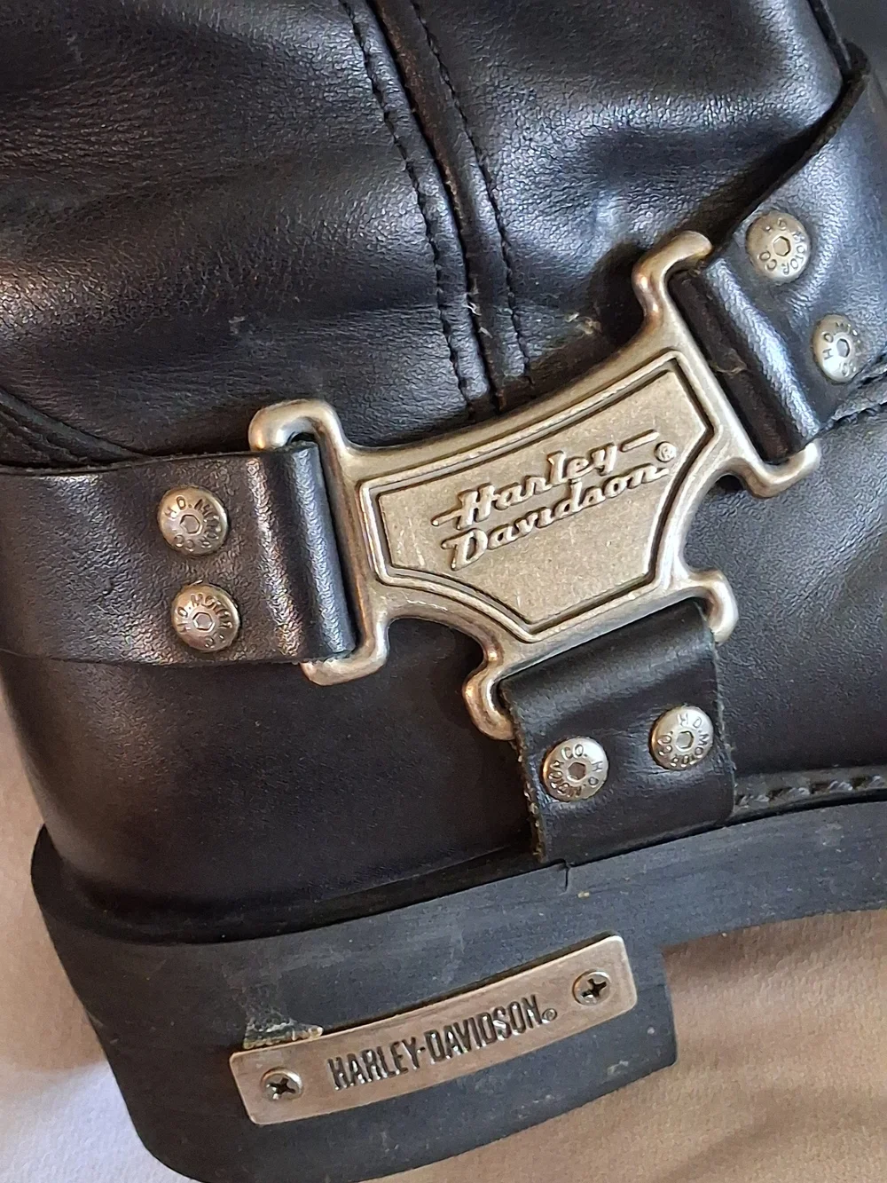 Harley Davidson 91345 Leather Mega Harness Motorcycle Boots Men's Size 9.5